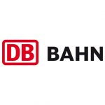 DB Bahn Logo mit DB in einem roten Kasten und BAHN in fetten schwarzen Buchstaben, die einen wichtigen Verkehrsträger symbolisieren.