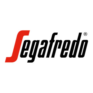 Segafredo-Logo mit einem roten S und dem Rest des Wortes in schwarzen kursiven Buchstaben auf weißem Hintergrund.